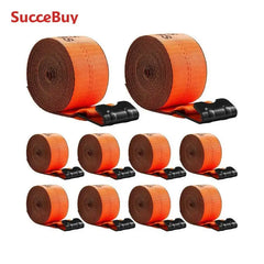 SucceBuy 10Pack Winch Truck Straps 4in x 30ft with Flat Hook 18000lbs Cargo Tie-Down Trailer Straps for Flatbeds Farms & Rescues