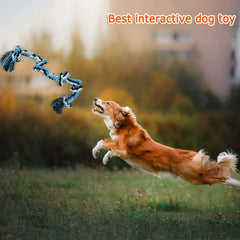 Durable Red Interactive Dog Rope Toy - Tough and Heavy Duty Toy for Aggressive Chewers, Suitable for Medium to Large Dogs, Featu