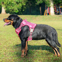 Heavy Duty Tactical Dog Harness for Large Dogs, No Pull Adjustable Pet Harness Reflective Service Training Easy Control