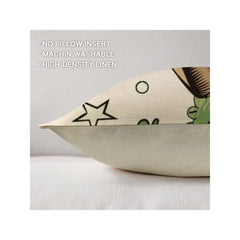 Funny Labubu Throw Pillow Cover, The Monsters Decorative Square Pillowcase Throw Cushion Case for Bedroom,Living Room,18x18 Inch