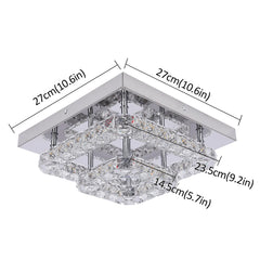 Crystal Flush Mount Ceiling Light Fixtures LED Round Square Chandelier Light Fixture Ceiling Lamp for Kitchen Hallway Foyer