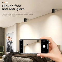 Modern Led Flush Mount Cob 20W 4000K Cylinder Ceiling Lights, Dimmable Hallway & Living Room Bedroom Kitchen 3 Pack