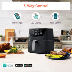 Air Fryer 5.8QT Pro Gen Smart 11-in-1 Toaster Oven , 100 Recipes Cookbook, 200+ Online Recipes , APP and Touch Screen Control, W