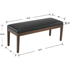 chairus PU Leather Upholstered Entryway Bench Dining Table Benches Farmhouse Shoe Bench Seat for Hallway Bedroom End of Bed Vint
