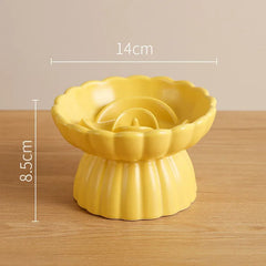 Food Bowl Ceramic Elevated Cats Small Dogs Slow Feed Bowls Anti-choking Pet Eating Feeders Anti-gulping Puppy Supplies