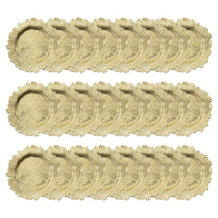 24-Pack Western Style Snowflake Plates, Plastic Gold/Silver, Durable & Elegant for Dining
