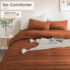 Duvet Cover Queen Size, Navy 3 Pieces Boho Tufted Duvet Cover Set, Soft and Lightweight Microfiber Comforter Cover Set