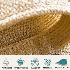 12'X20' Sun Shade Sails Curved Canopy Rectangular Sand 185Gsm Shade Sail Permeable For Patio De Yard Backyard, (We Make Custom