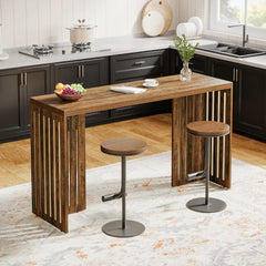 Bar Table, 63-Inch Counter Height Pub Table, Industrial Bar Height Table, Rectangular High Top Kitchen & Dining Count