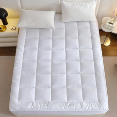 1 Pc Twin Full Queen King 350gsm White Quilted Thin Mattress Pad With 43cm Bed Skirt Protector Cover
