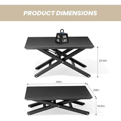 Lift Top Black Height Adjustable Aluminum with Wheels, Outdoor Tables