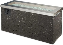 Outdoor Propane Fire Pit Table-Key Largo Gas Fire Pits for Outside Patio - 48 Inch Rectangular Stainless Steel Firepit Fires