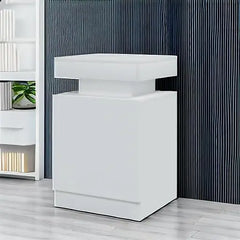 Nightstand Set of 2 with LED Lights,Night Stand with Storage Cabinet for Bedroom,Bedside Table with LED, White