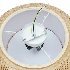 16"Vintage Woven Bamboo Ceiling Lights Rattan Flush Mount Ceiling Light Wicker Basket Light Art Bamboo Light Handmade