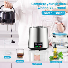 SucceBuy 4L Water Distiller Purifier Filter 1L/H Distilling Speed Dispenser Drinking Bottle Softener Touch Screen Home Appliance