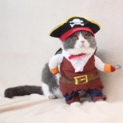 Polyester Cute Durable Pet Halloween Clothes Pirate Funny Costume Dress Up for Cats Dogs