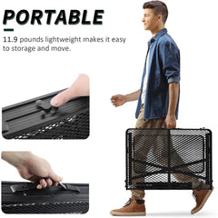 Folding Table with 2 Wing Panels, 3x2 FT with Mesh Desktop,Height Adjustable Folding with Mesh Bag, Outdoor Tables