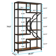 Tribesigns Bookshelf Industrial 5 Tier Etagere Bookcase, Freestanding Tall Bookshelves Display Shelf Storage Organizer