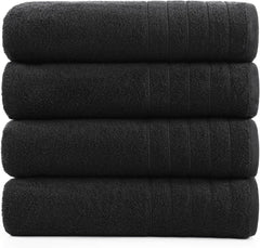 100% Cotton 30x60 4 Pk Bath Towels Set for Bathroom, Extra Large Ringspun Soft and Absorbent