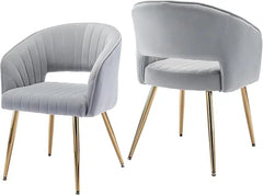 Modern Velvet Office & Dining Chair – Tufted Accent Armchair with Gold Metal Legs