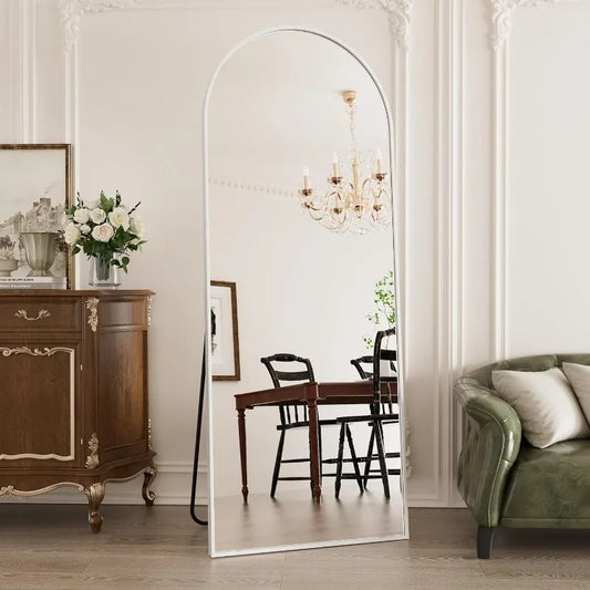 Floor Mirror Arched Full Length Mirrors, 64"x21" Floor Length & Standing Hanging or Leaning & Large Full Body Mirror Wall Mirror