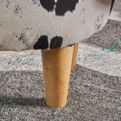 Velvet Cow-Shaped Ottoman – Cute Footstool with Cushioned Seat for Playroom & Porch