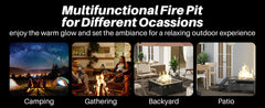 30 Inch Fire Pit, Square Outdoor Fireplace Table w/ Mesh Lid & Fire Poker, 3-in-1 Multipurpose Firepits for Yard, Garden, Patio