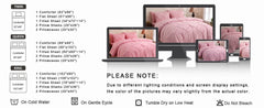 DOWNCOOL 7 Pieces King Size Comforter Set, Pink Pintuck Bed in A Bag, Pinch Pleat King Size Bed Set,All Season Bedding Sets with
