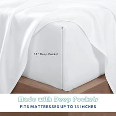 Monstera Sheets Cal King Size - Leaf Bed Sheets - Tropical Plants Sheet Set - Super Soft Wrinkle Free Microfiber Bedding 4 Piec