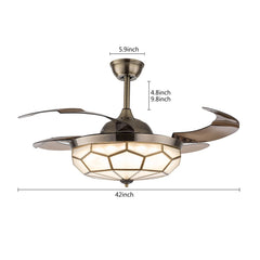 42"  Ceiling Fan with Light w/Remote Control 3 Gear Wind Flush Mount Ceiling Fan
