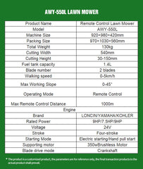 Remote Control Grass CutterSmart Robotic Lawn Mower Intelligent GPS Robot Lawnmower Electric Robot Mowers Lawn For Garden