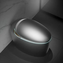12“ One Piece Elongated Smart Toilet with Egg-Shaped,Foot Sensor,Night Light,Auto Flush Open & Close Seat,Build-in Bidet Seat,