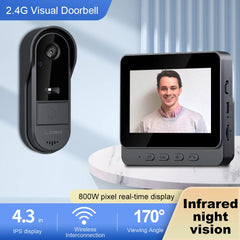 Outdoor Wireless Doorbell Phone Video Eye Doorbells Digital Door Peephole Security Protector With LED Night Vision Smart Home