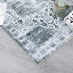 Washable Rug 8x10 Area Rugs Living Room Vintage Large Rug Distressed Retro Rug Neutral Farmhouse Rug Thin Large Rug Indoor Floor