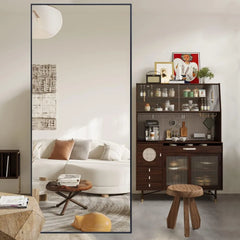 Full Length Mirror 65"x24"Large Black Body Rectangle Mirror Standing Hanging or Leaning Against Wall Aluminum Alloy Frame