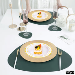 100 PCS Charger Plates Set, 13in Round Dinner Plate, Plastic Decorative Service Plate Wedding Decor Table Place