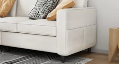 Sectional Sofa Couches for Living Room - 78'' Beige 3 Seat L-Shaped Couch , Modern Linen Convertible Sectionals Sofas