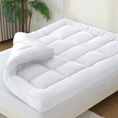 Mattress Topper Extra Thick Mattress Pad Cover for Back Pain Cooling Mattress Protector Overfilled Down Alternative Filling