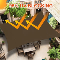 Sun Shade Sail 20'X30' Curved Edge Outdoor Shade Canopy Mocha Breathable 95% UV Block Shade Cloth for Patio Garden Backyard (We
