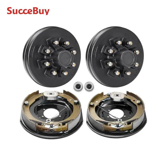 SucceBuy Trailer Hub Drum Kits Self-Adjusting Trailer Brake Assembly for 7000 lbs Axle Backing Plates Brake System Part Replace