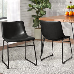18 inch Bar Stools Set of 2,Counter Height Bar Stools with Back, Modern PU Leather Stools with Metal Leg and Footrest
