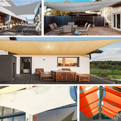 98% UV Block Shade Sails with Hardware Kit Waterproof Canopy Rectangle Awning for Outdoor Patio Garden Sun Shelter Shade Cloth