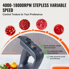 SucceBuy Commercial Immersion Blender 500W 16inch Stepless Variable Speed Multi-Purpose for Soup Sauces Mashed Potatoes Cream