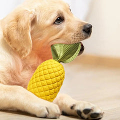 Squeaky Pineapple Dog Toy Natural Rubber Squeaky Indestructible Dog Chew Toys Tough Dog Puzzle Toys Treat Dispensing For Small