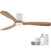 52 "Smart Low Profile ceiling Fans with Lights Remote,Quiet DC Motor,Outdoor Indoor Flush Mount Fan,Control WIFIAle