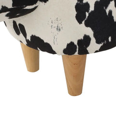 Velvet Cow-Shaped Ottoman – Cute Footstool with Cushioned Seat for Playroom & Porch