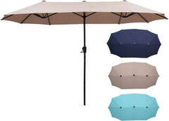13Ft Large Patio Umbrella With Base Outdoor Double-Sided Market Extra Large Table Umbrella Outdoor Patio Easy Crank for Yard