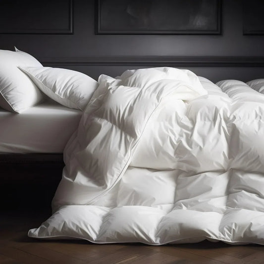 Luxury Goose Down Comforter King Size, All Season Fluffy Duvet Insert, 750 Fill Power, Soft Cotton Fabric, 56oz Medium Weight