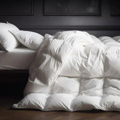 Luxury Goose Down Comforter King Size, All Season Fluffy Duvet Insert, 750 Fill Power, Soft Cotton Fabric, 56oz Medium Weight