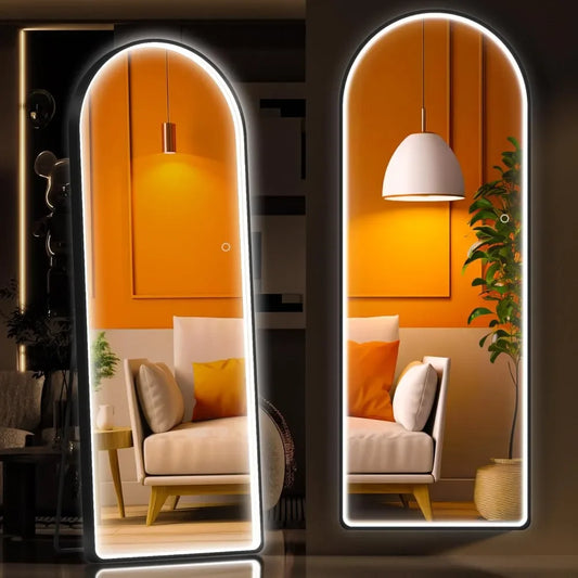 LED Full Length Mirror with Lights Arch Design,Body Mirror, Wall Mounted Mirrors, 56 "x 16"